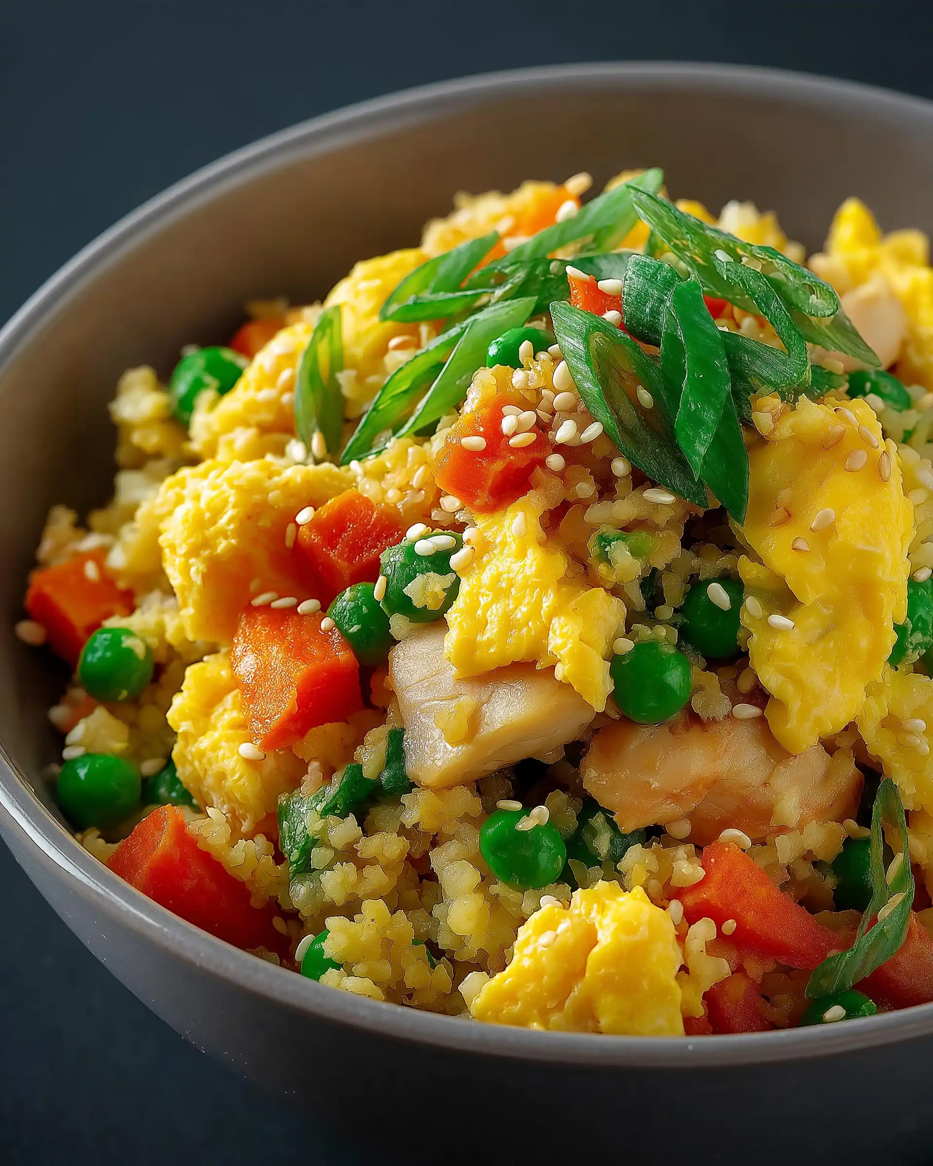 Cauliflower Rice Sesame Chicken Bowl