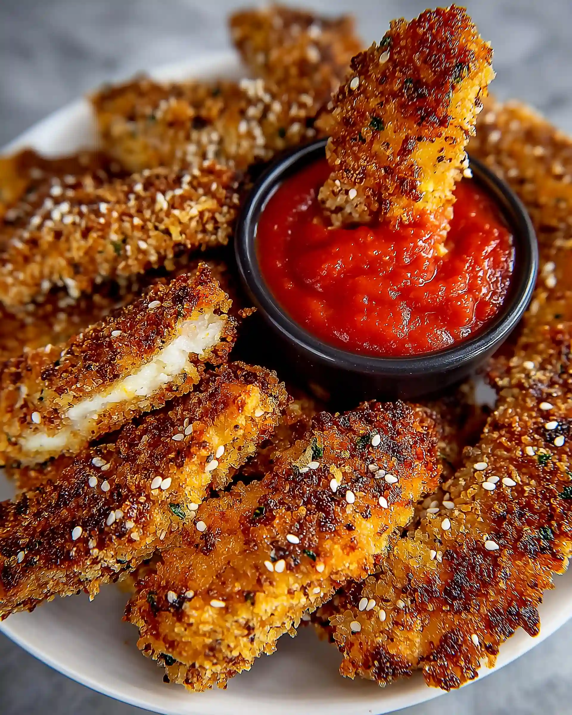 Crispy Sesame Chicken Strips (oven-baked)