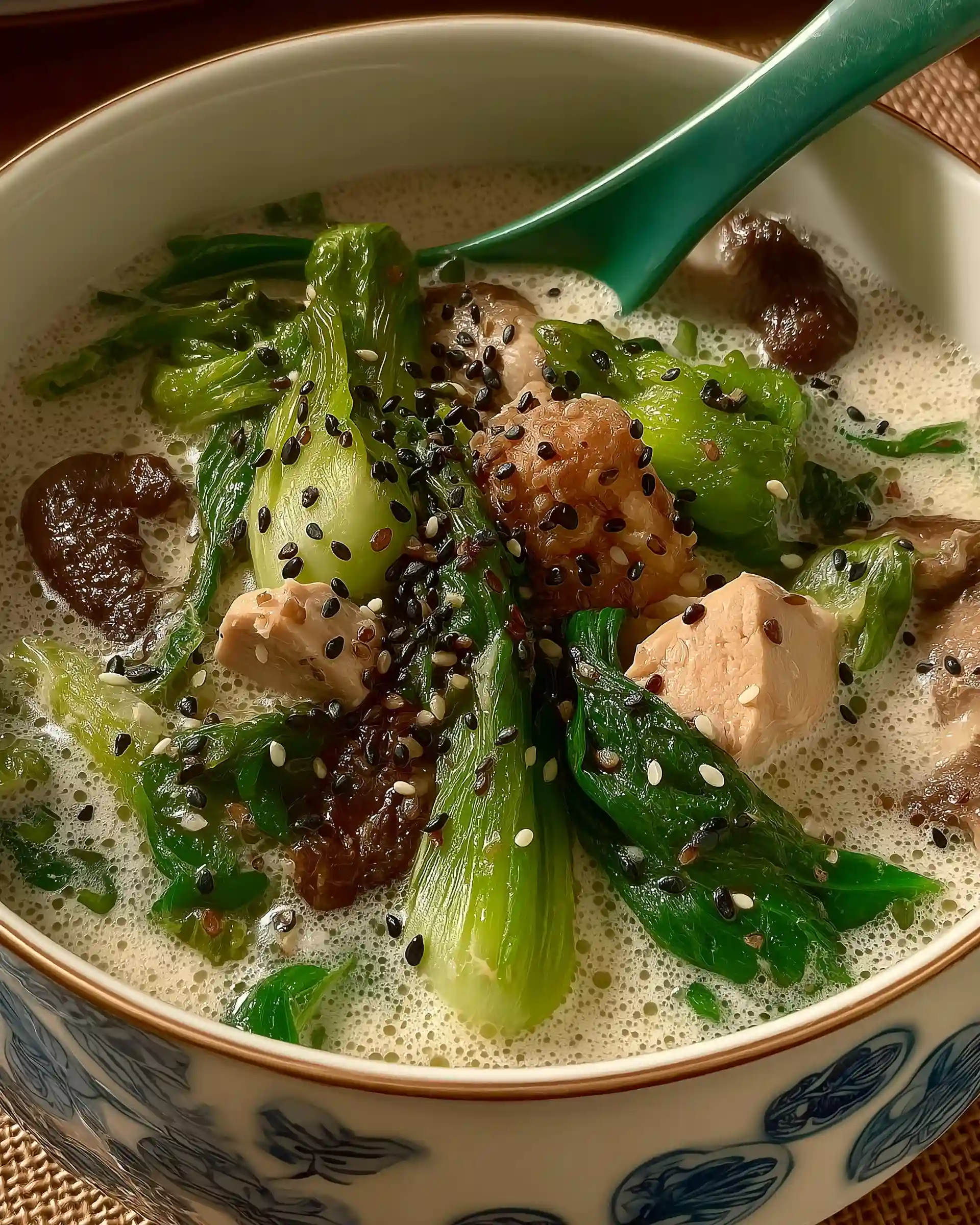 Light Sesame Chicken Soup with Veggies