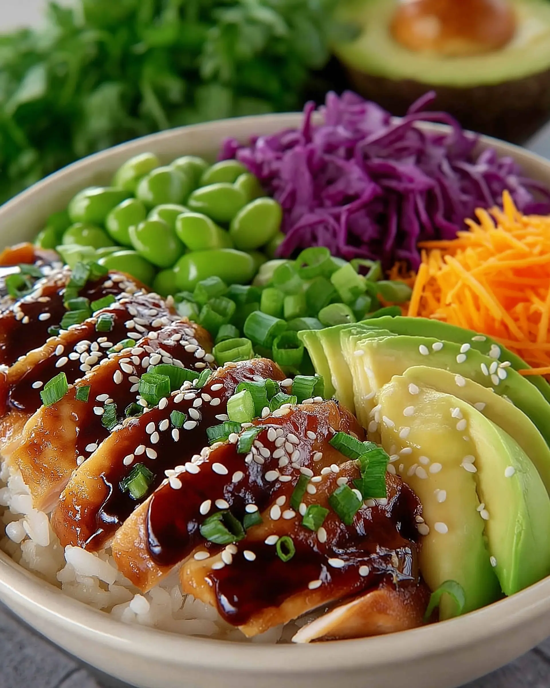 Sesame Chicken & Edamame Brown Rice Bowl