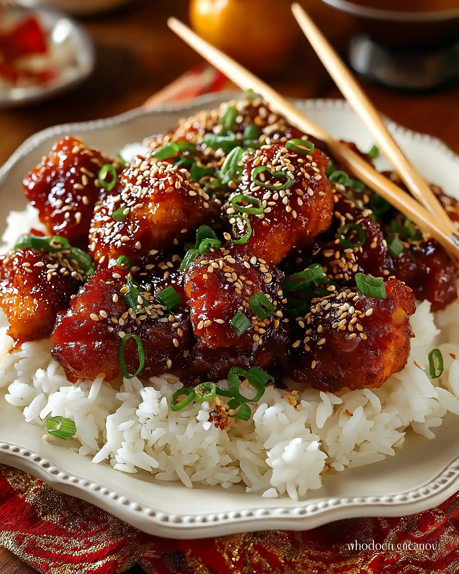 Spicy Garlic Sesame Chicken Skillet