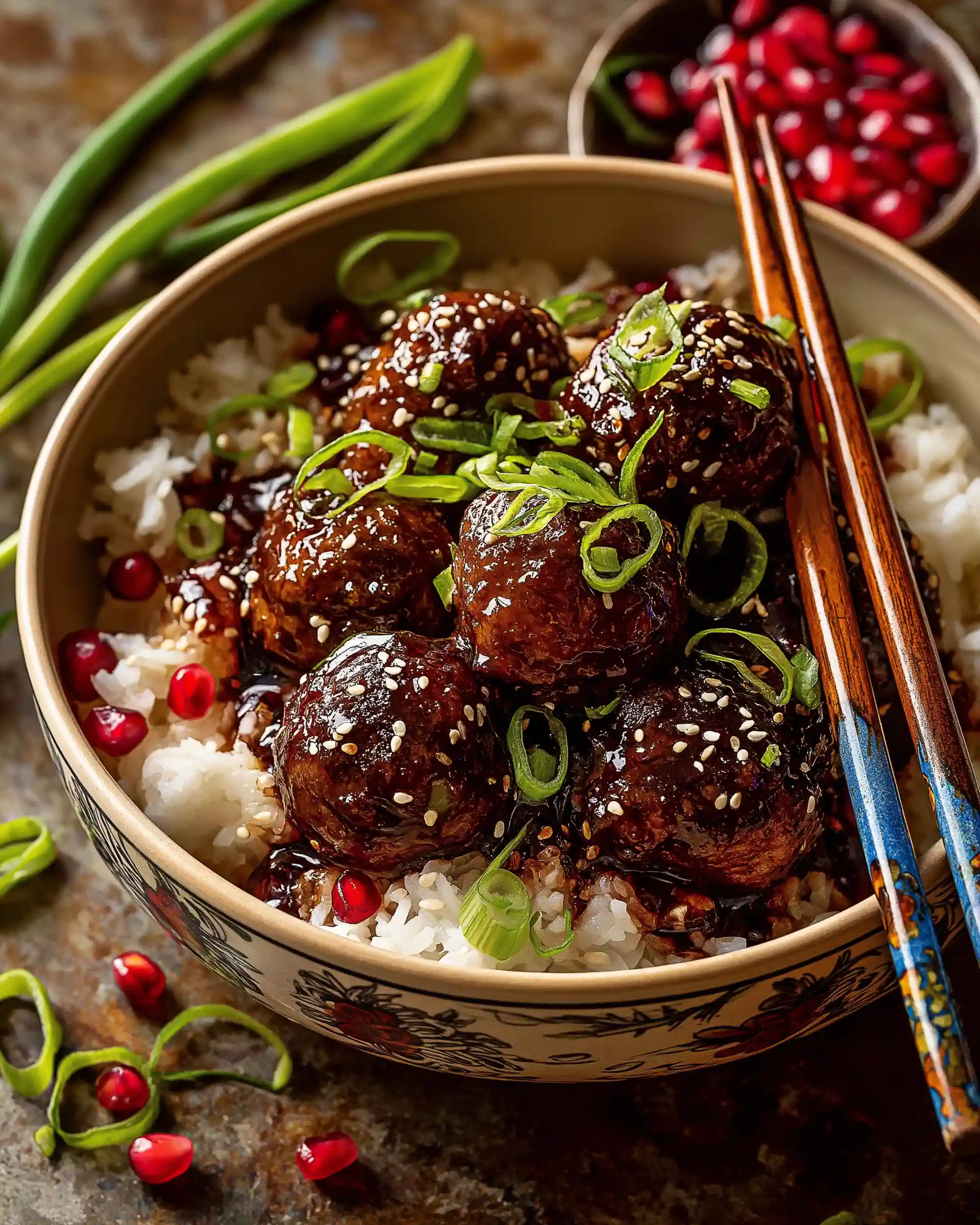 Sticky Sesame Chicken Meatballs
