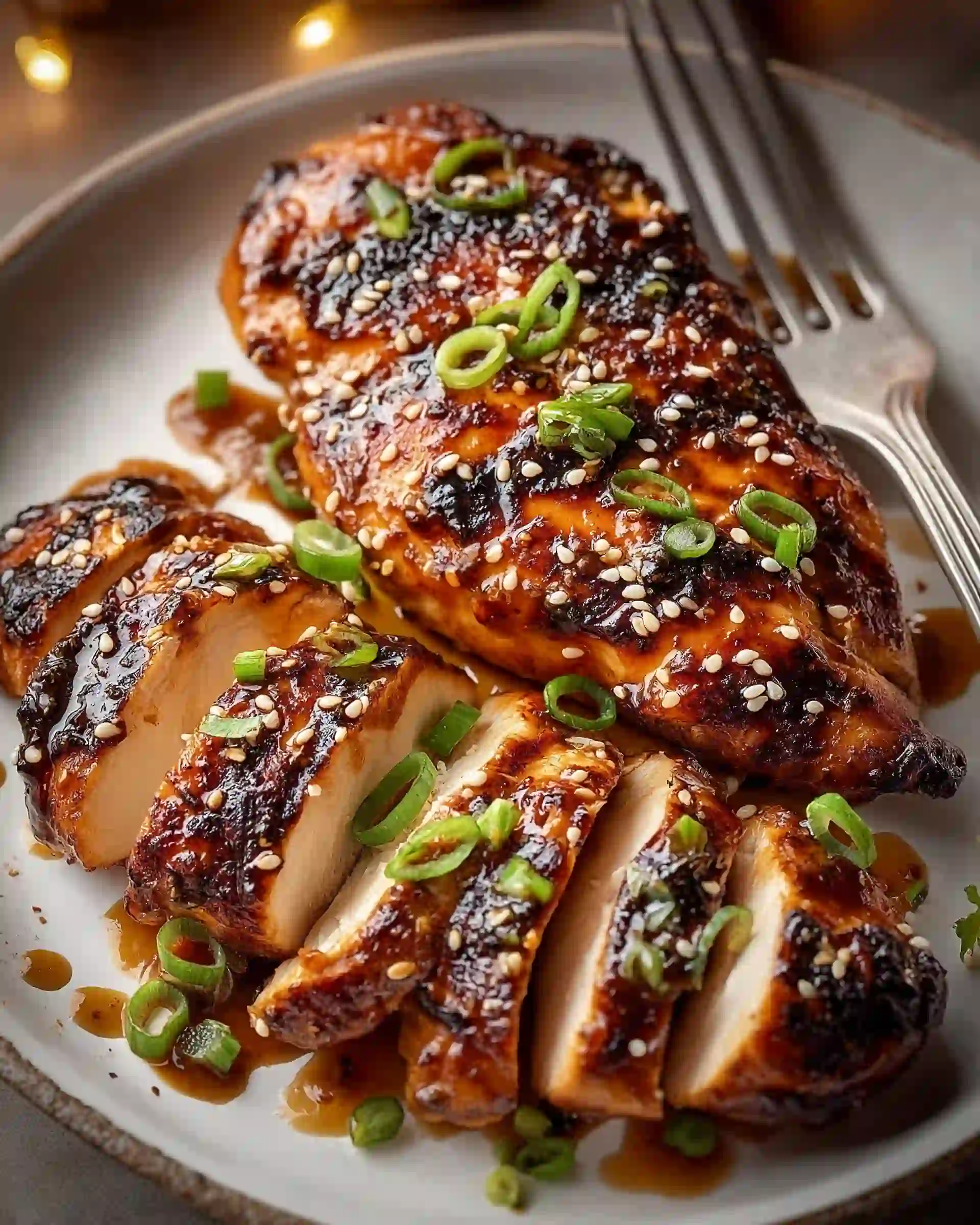 Grilled Sesame Chicken with Ginger Soy Glaze