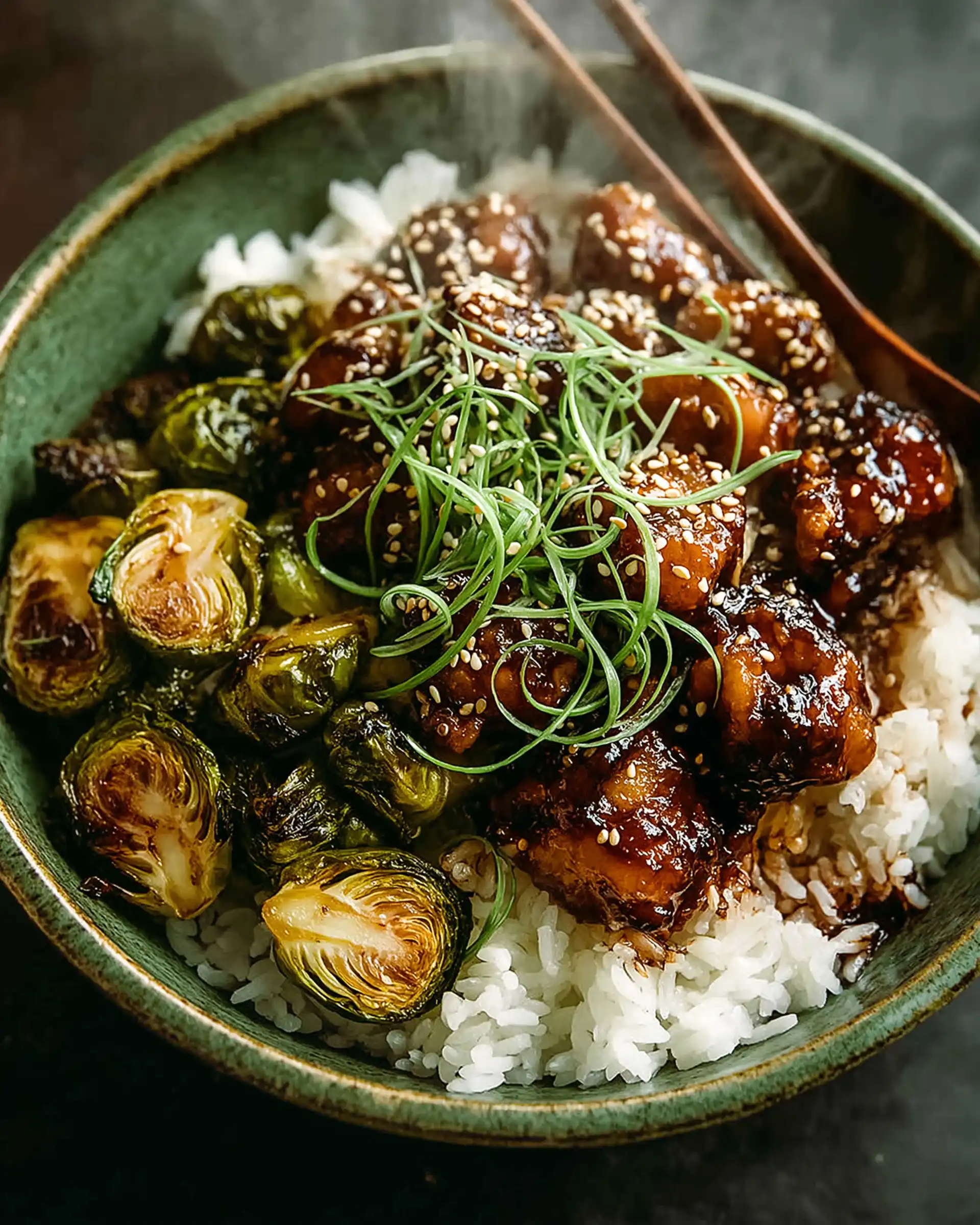 Sesame Chicken & Brussels Sprouts Sheet Pan