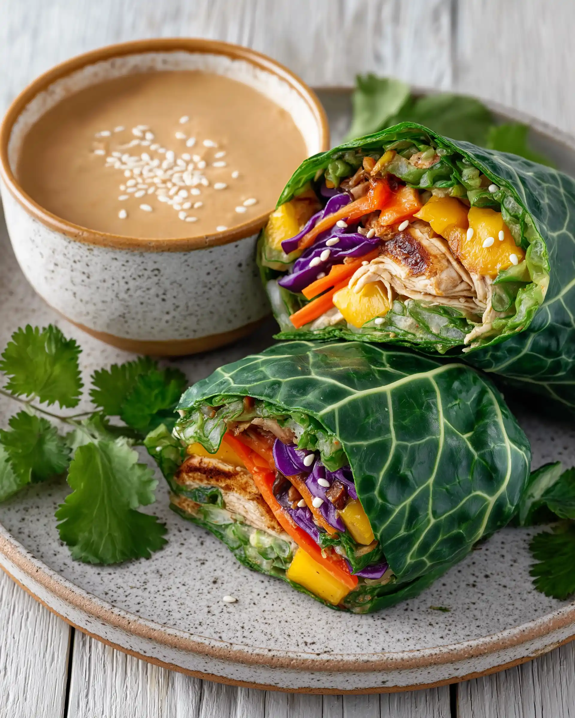 Sesame Chicken Collard Wraps