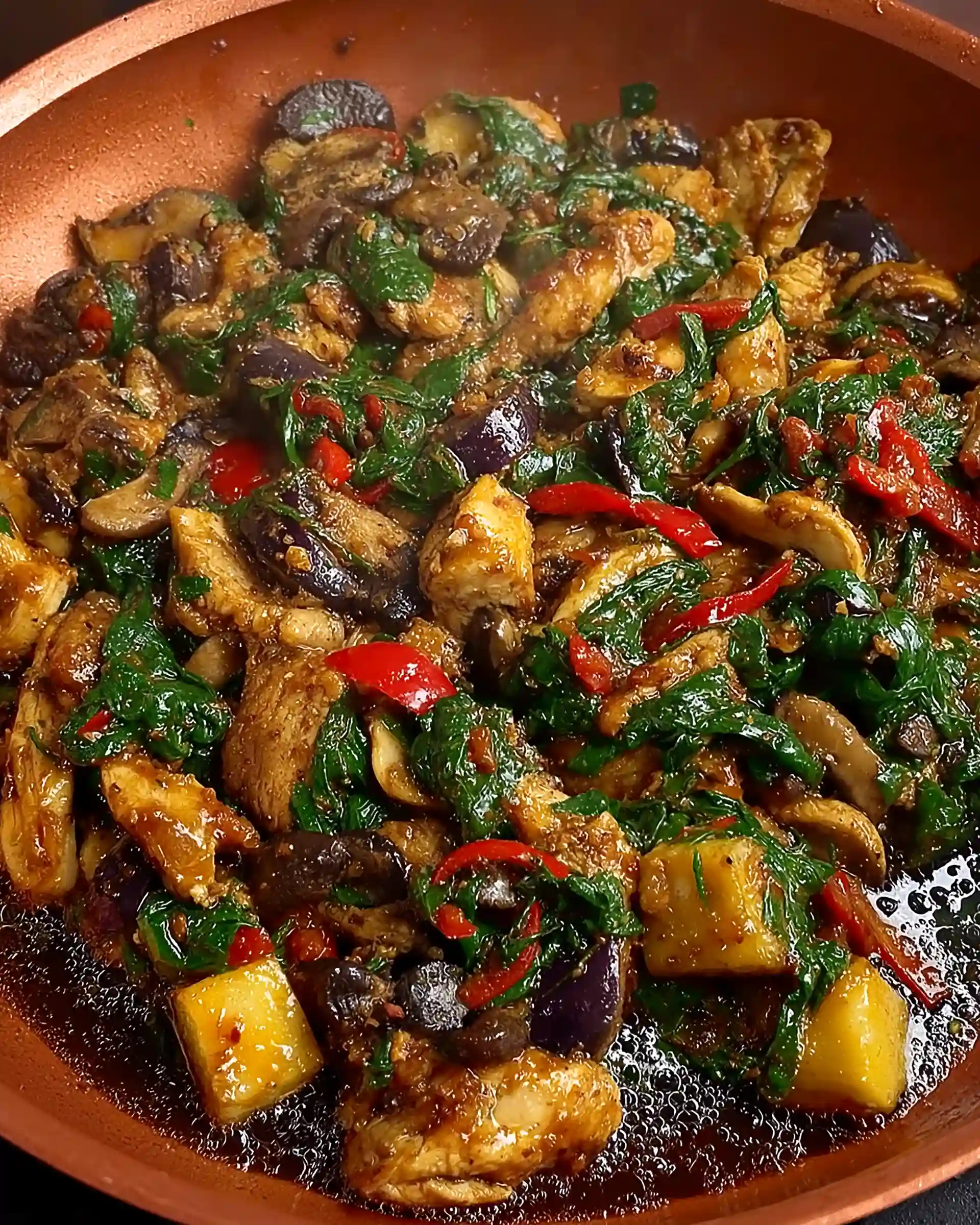 Sesame Chicken & Eggplant Stir-Fry
