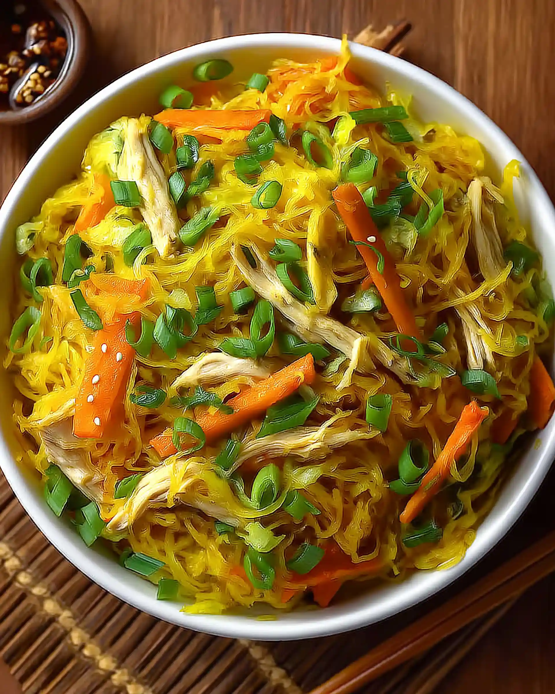 Sesame Chicken Spaghetti Squash Bake