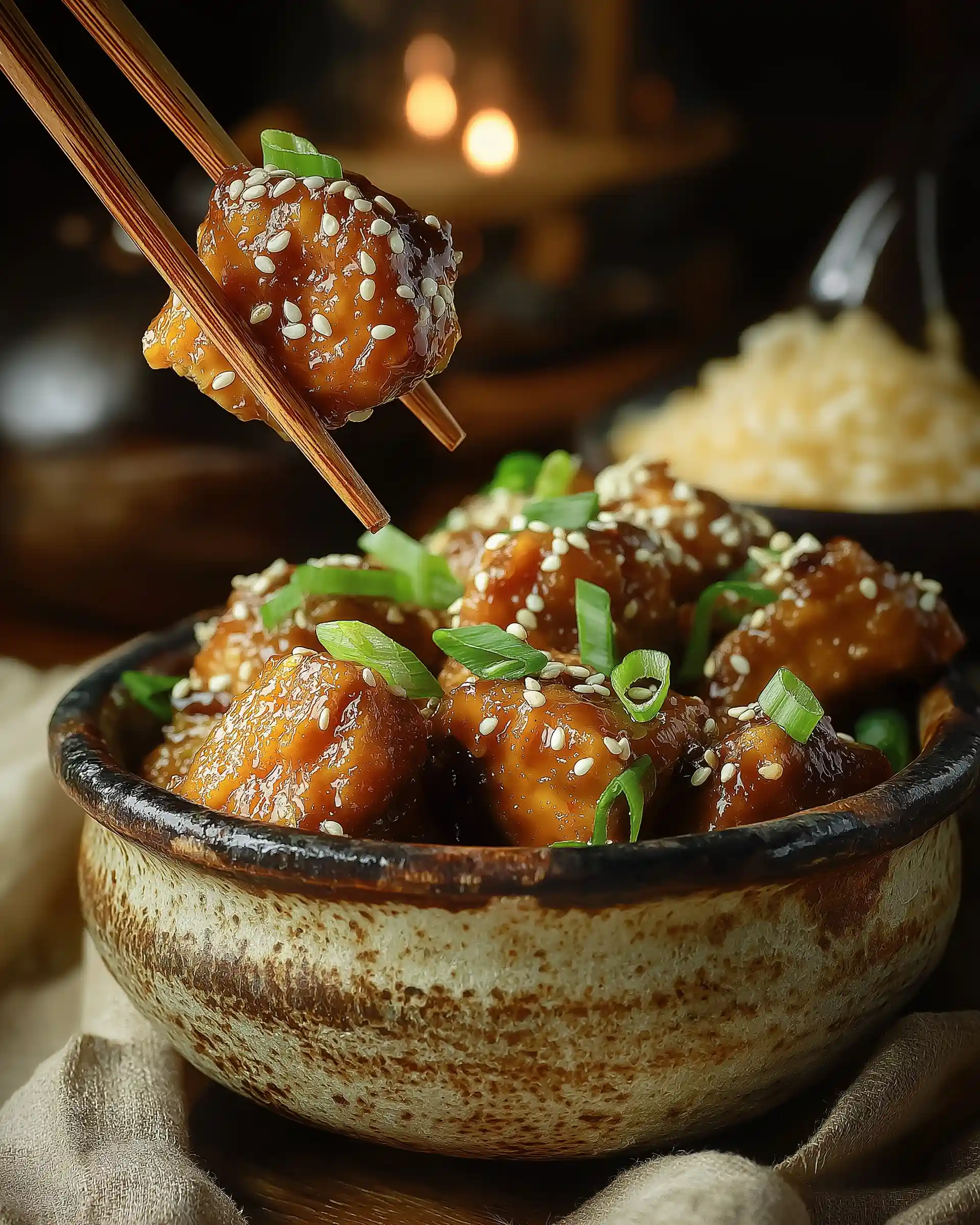 Sesame Chicken & Avocado Rice Bowls