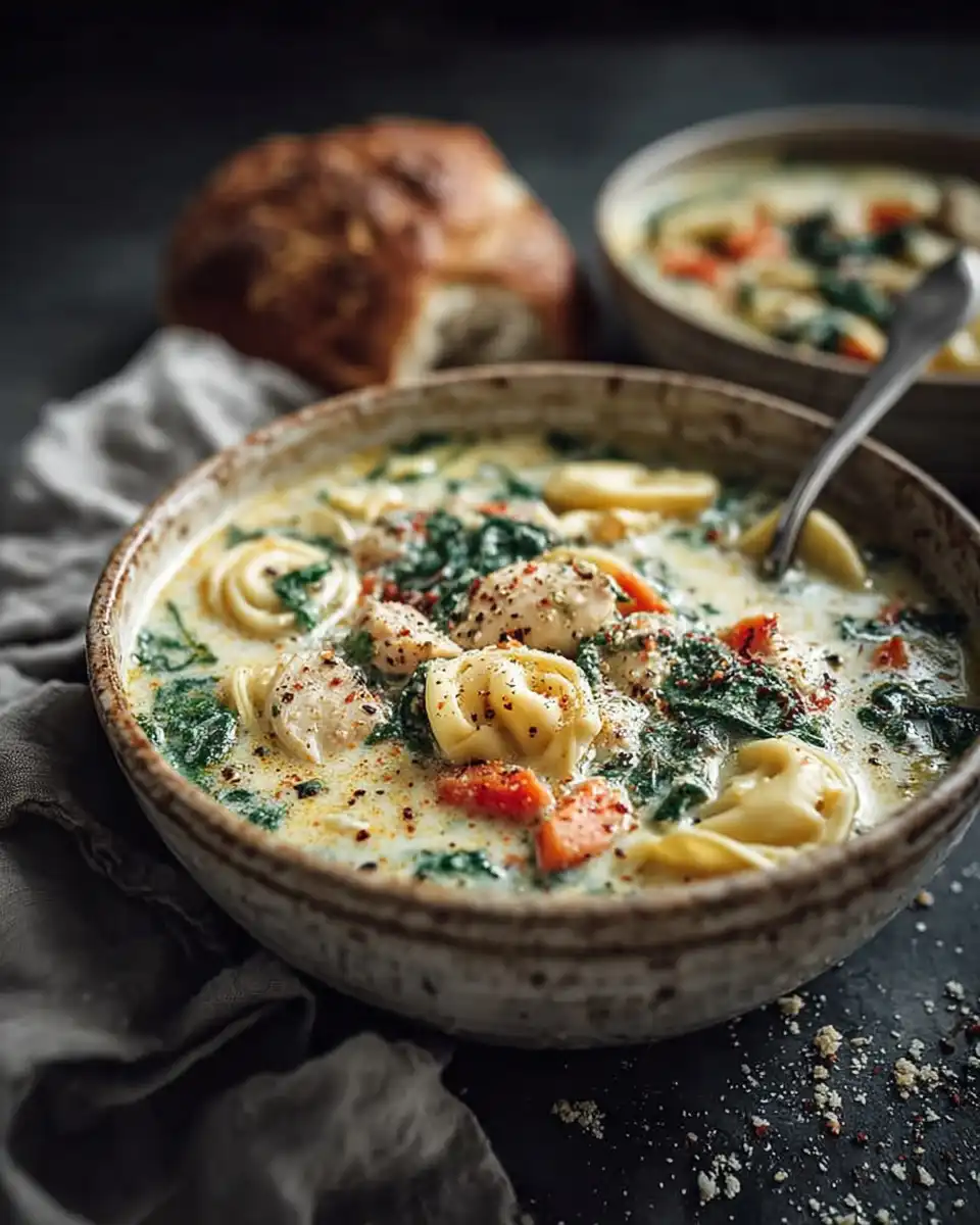 Creamy Chicken Tortellini Soup